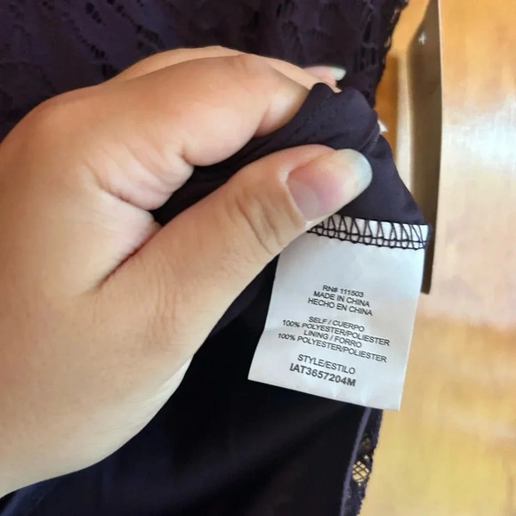 NWT LILY WHITE PURPLE FLORAL LACE BLOUSE - Picture 5 of 5